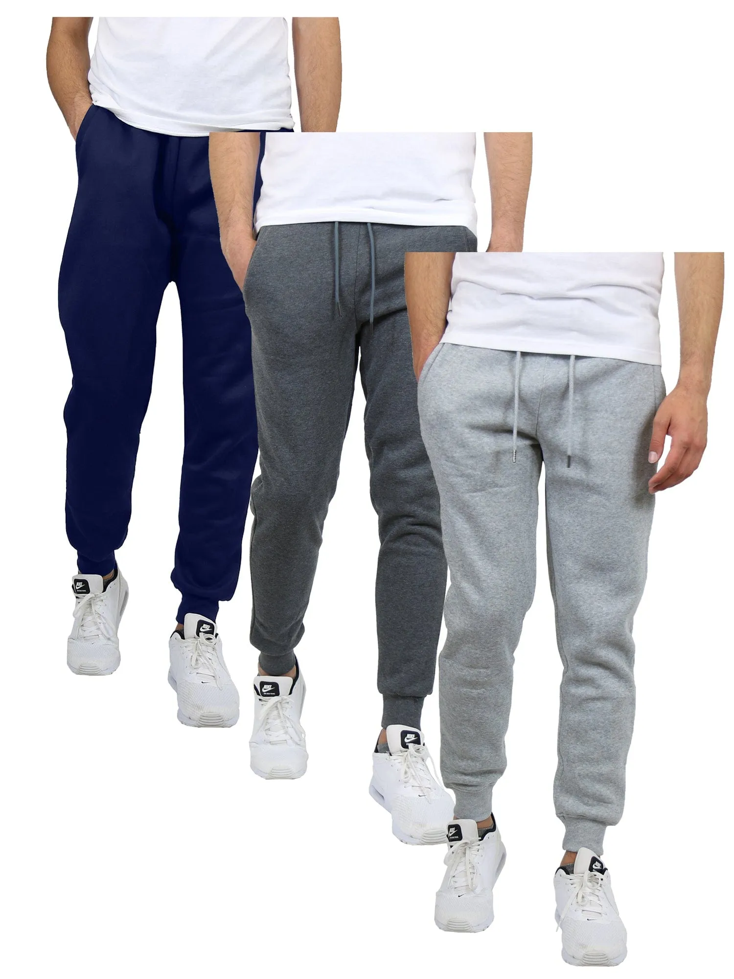 [3-Pack] Men's Slim-Fit Fleece Jogger Sweatpants