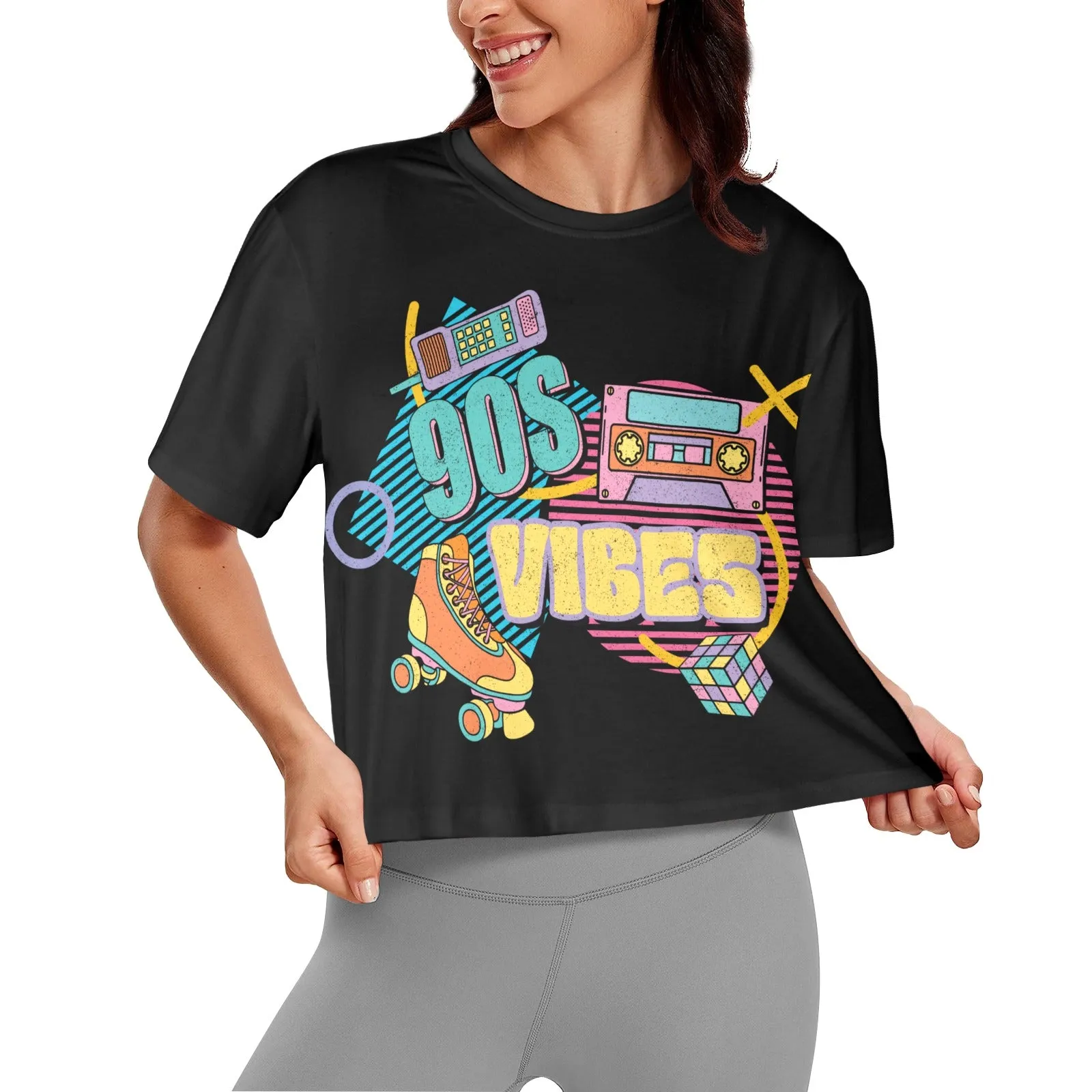 90's Vibes Women's Cropped T-Shirt