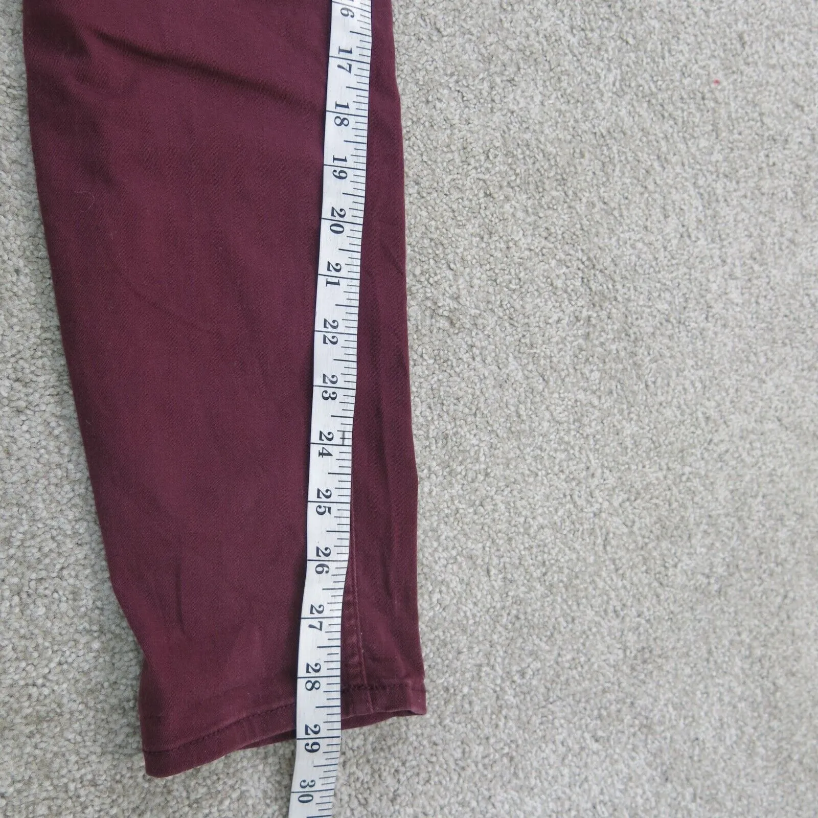 Abercrombie & Fitch Womens Jeans Skinny Leg Mid Rise Pockets Maroon Size W29XL29