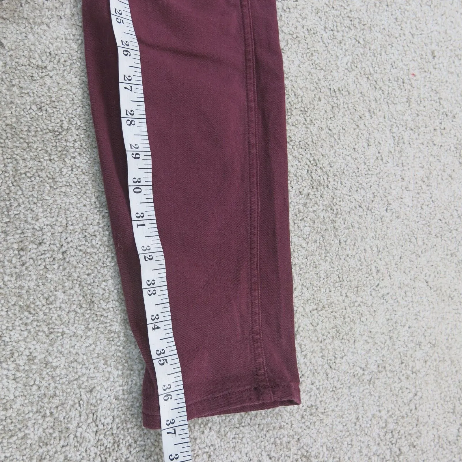 Abercrombie & Fitch Womens Jeans Skinny Leg Mid Rise Pockets Maroon Size W29XL29