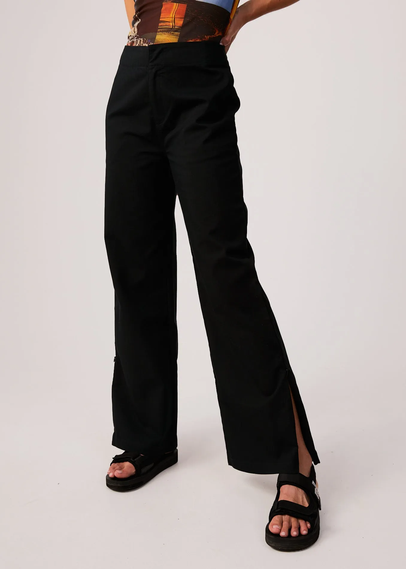 AFENDS Womens Cola - High Waisted Pants - Black