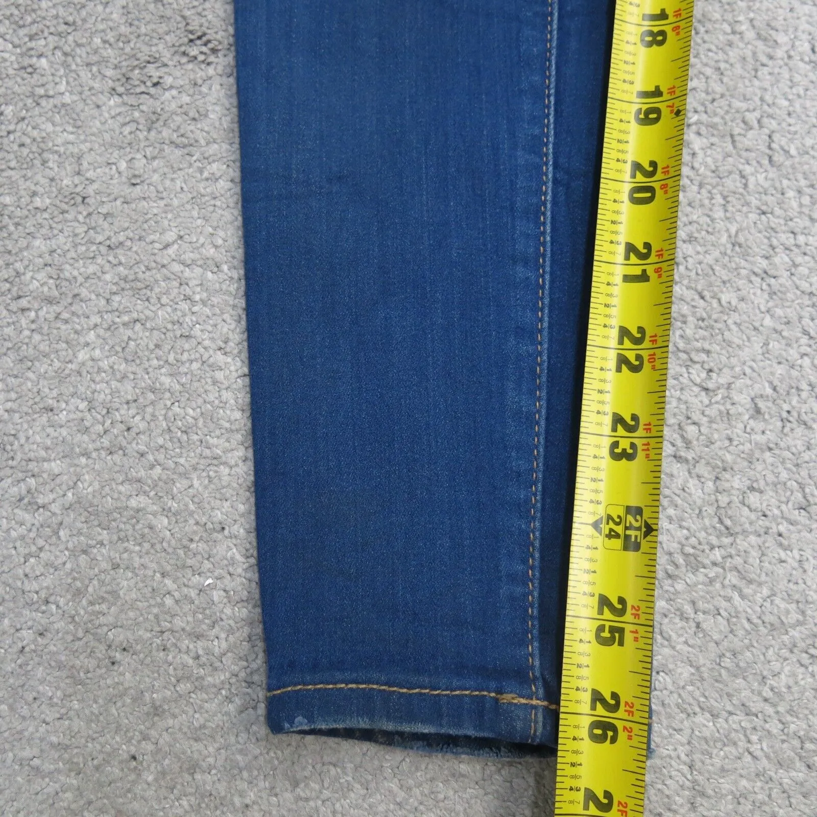 American Eagle Jeans Womens 00 Blue Denim Super Stretch Slim Straight Low Rise