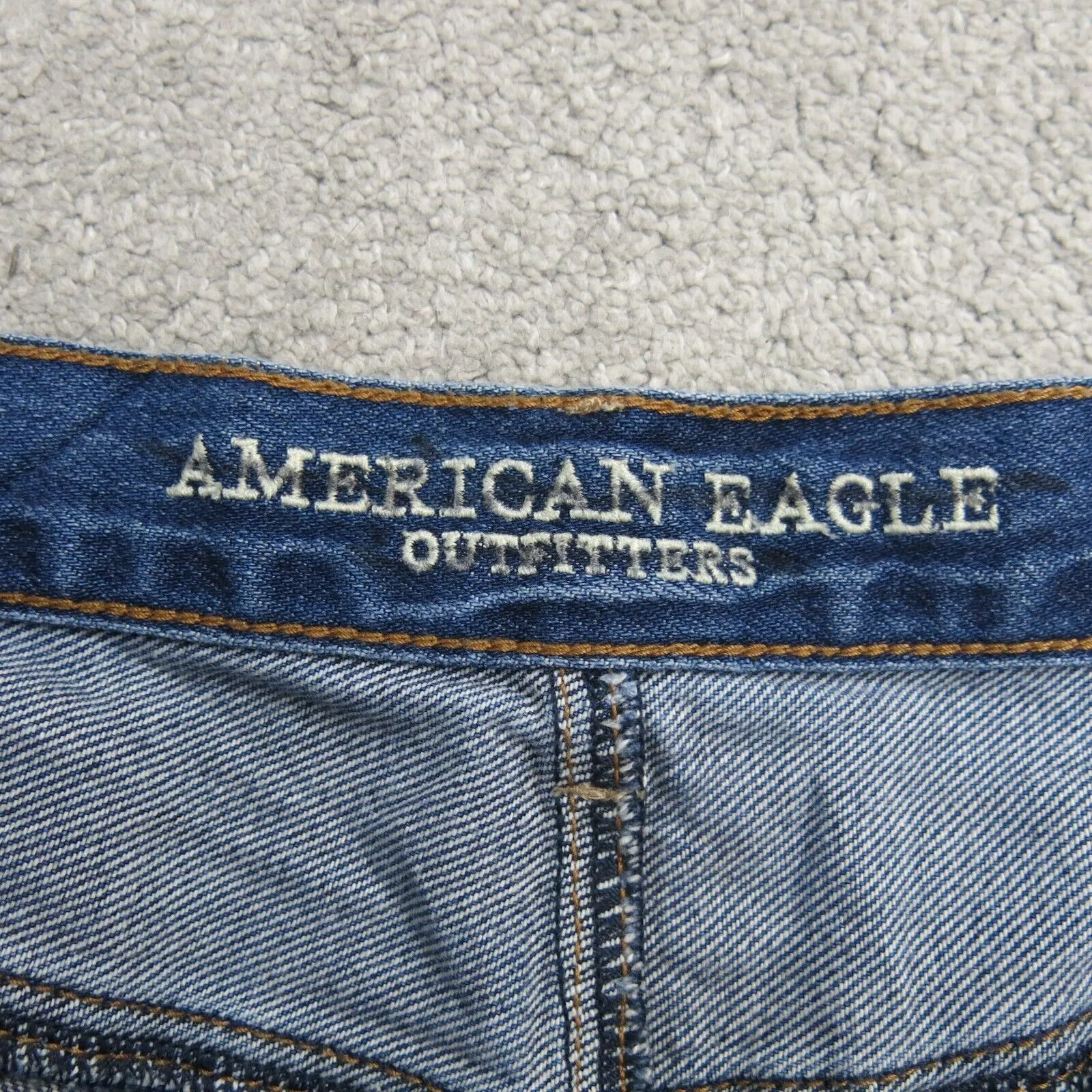 American Eagle Jeans Womens 16 Reg Blue 100% Cotton Work Wear Straight Leg Denim