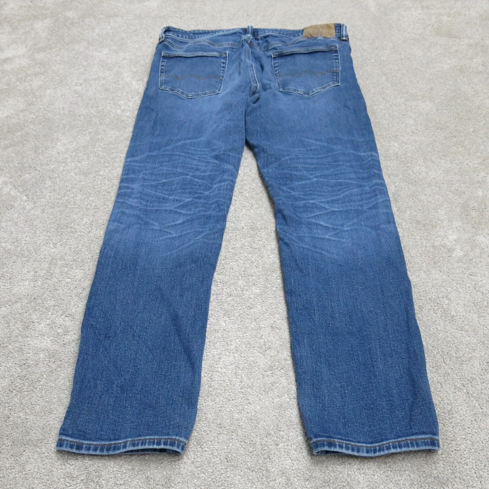 American Eagle Mens Skinny Leg Jeans Denim Distressed Low Rise Blue Size W36XL32