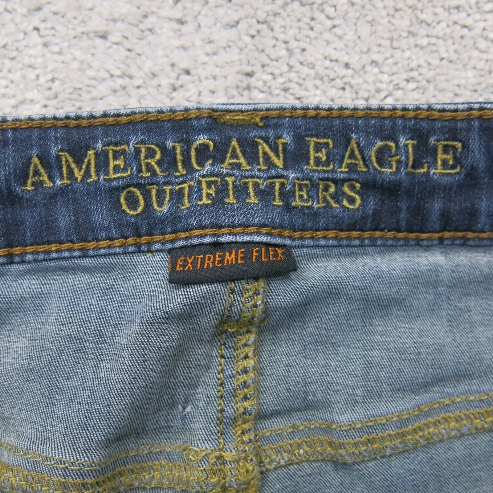 American Eagle Mens Slim Straight Jeans Extreme Flex Mid Rise Blue Size W33XL34