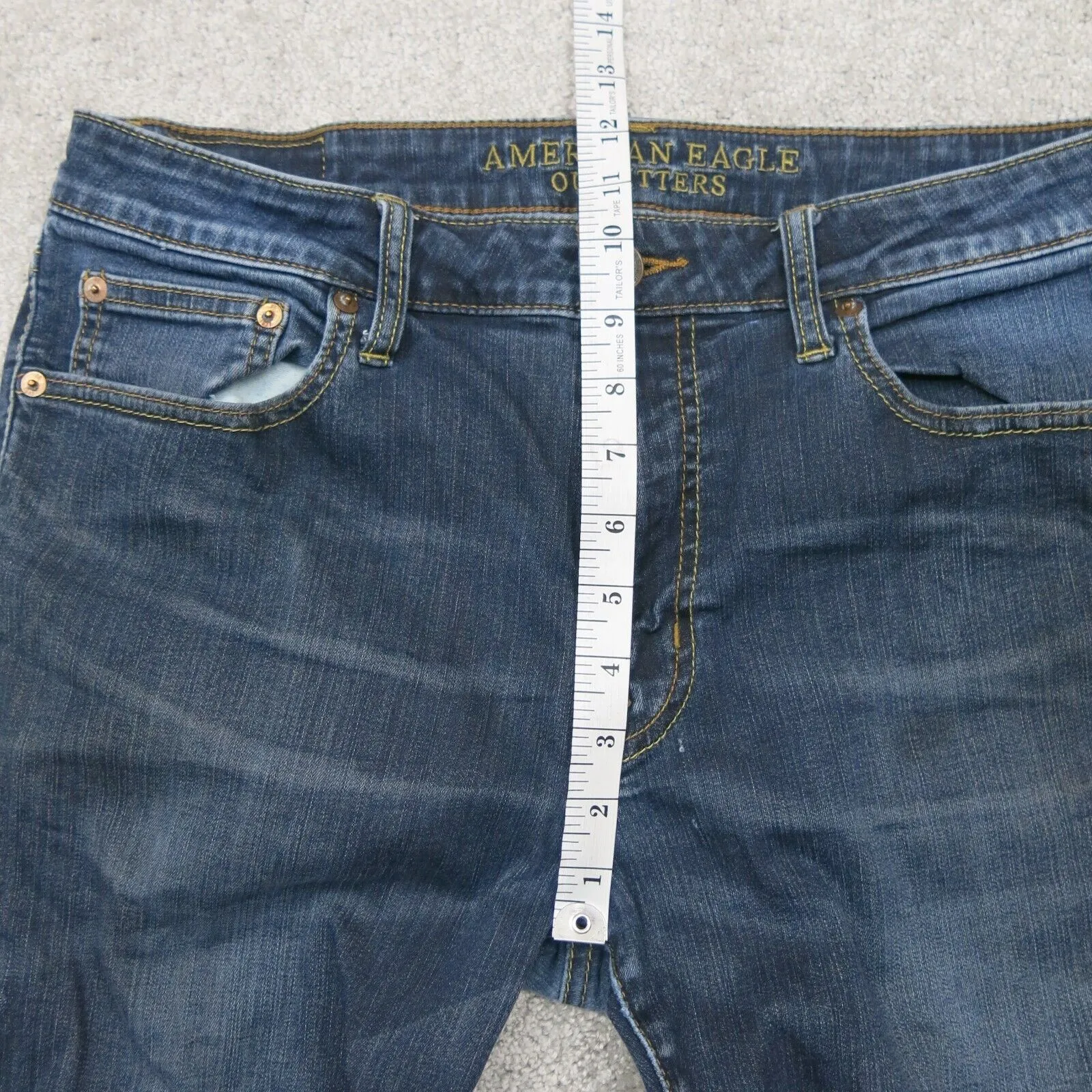 American Eagle Mens Slim Straight Jeans Extreme Flex Mid Rise Blue Size W33XL34