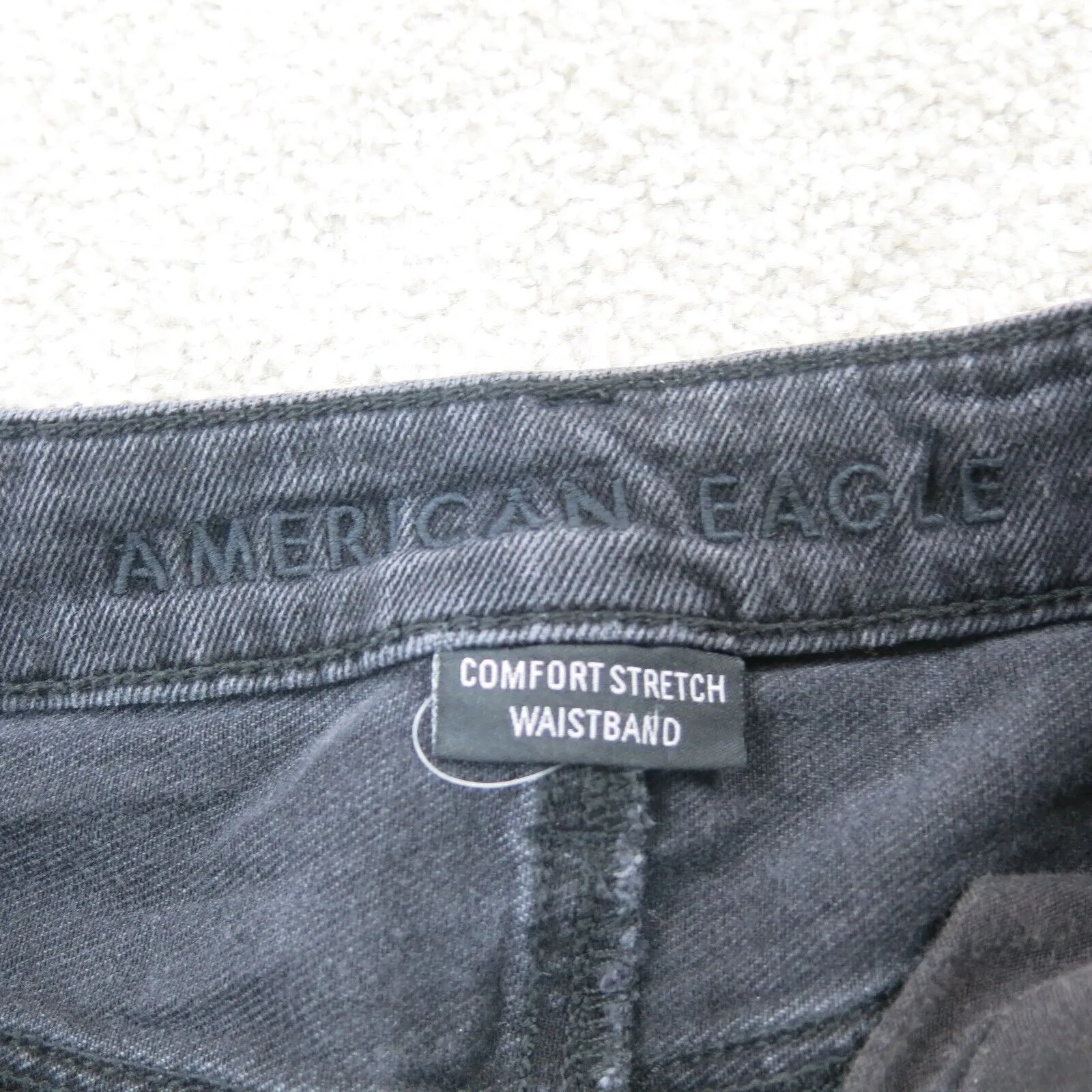 American Eagle Outfitters Womens Jeans Comfort Stretch Distressed Black Size 0