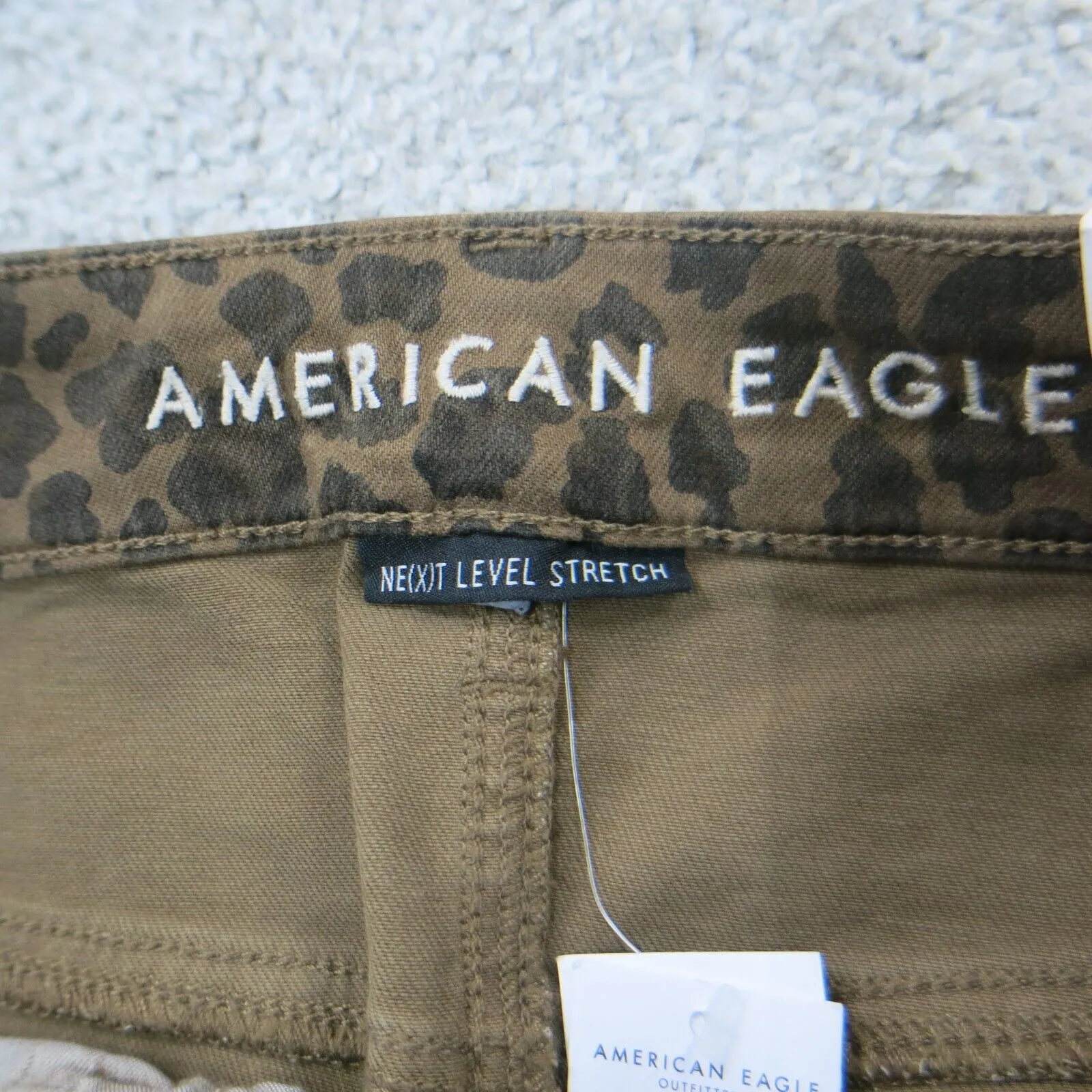 American Eagle Outfitters Womens Jeans Comfort Stretch Leopard Jeans Brown SZ 6