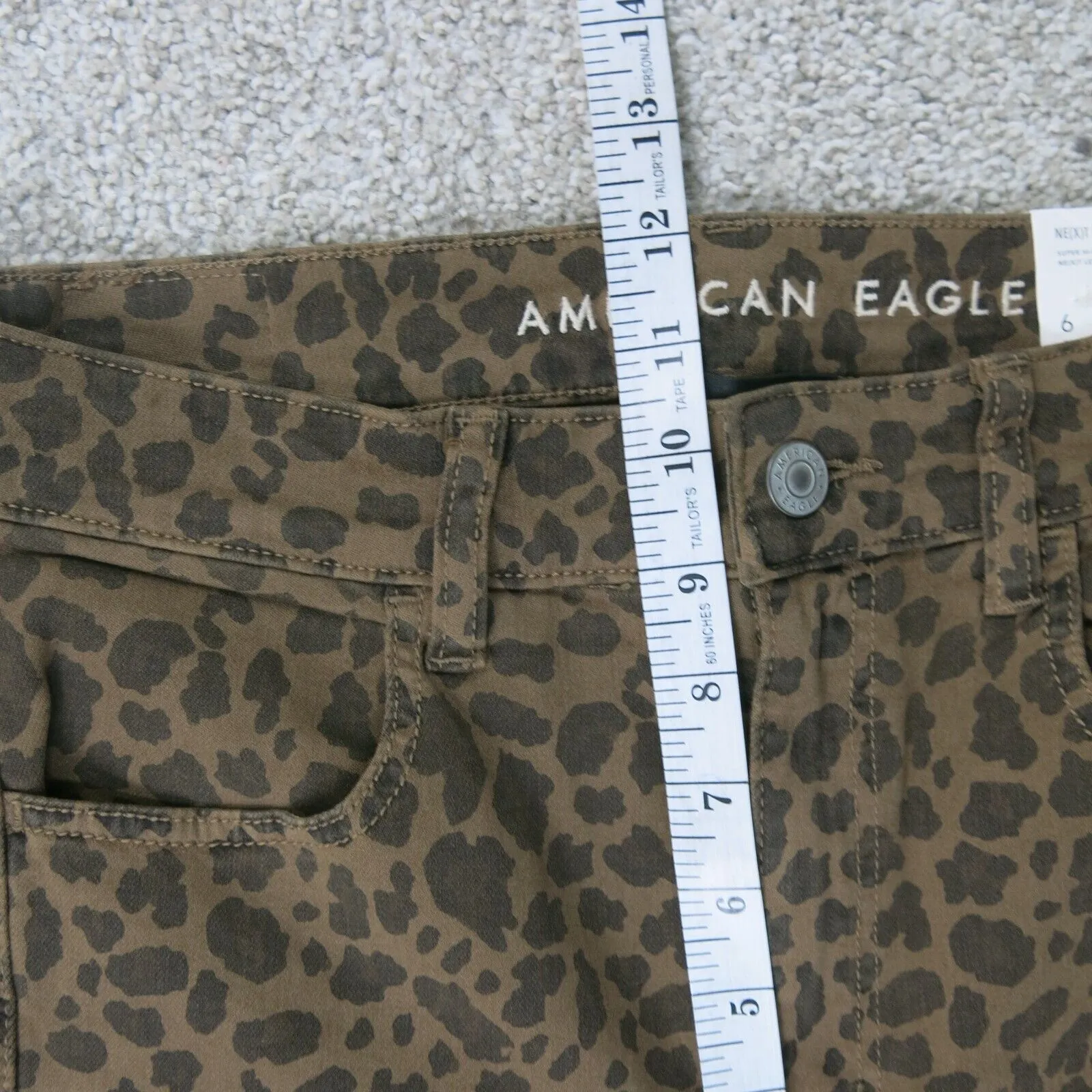 American Eagle Outfitters Womens Jeans Comfort Stretch Leopard Jeans Brown SZ 6