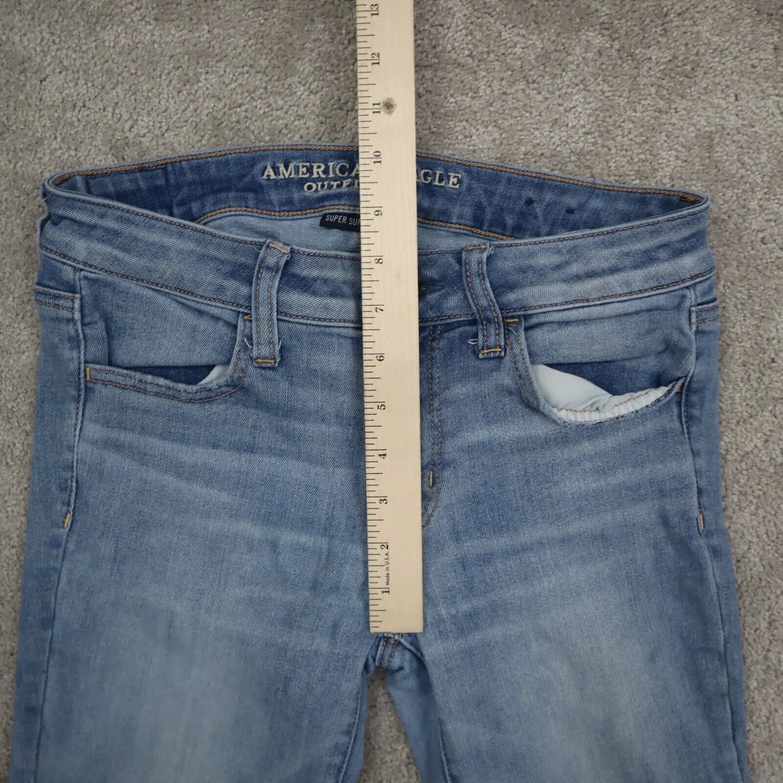 American Eagle Women Jegging Jeans Denim Skinny Leg Stretch Blue Size 4R