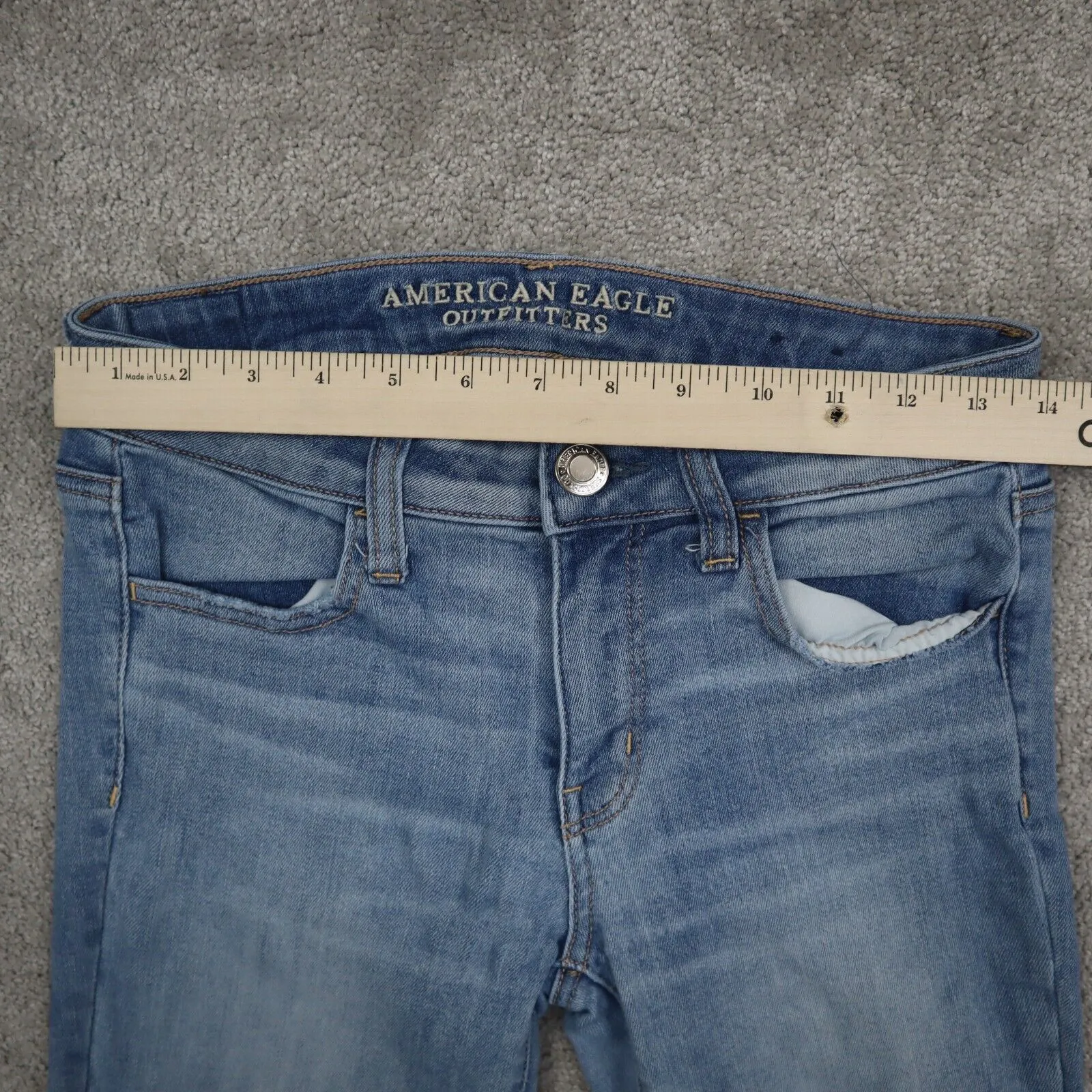 American Eagle Women Jegging Jeans Denim Skinny Leg Stretch Blue Size 4R