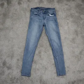 American Eagle Women Jegging Jeans Denim Skinny Leg Stretch Blue Size 4R