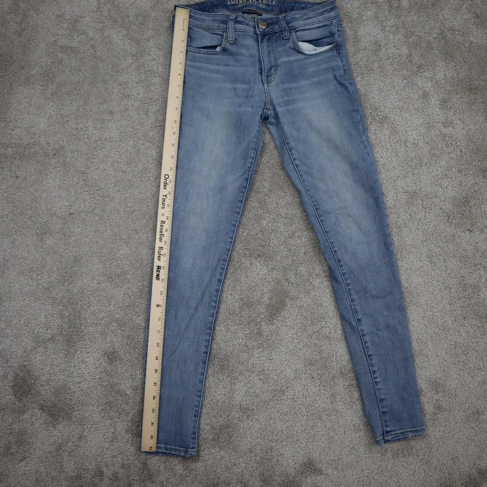 American Eagle Women Jegging Jeans Denim Skinny Leg Stretch Blue Size 4R