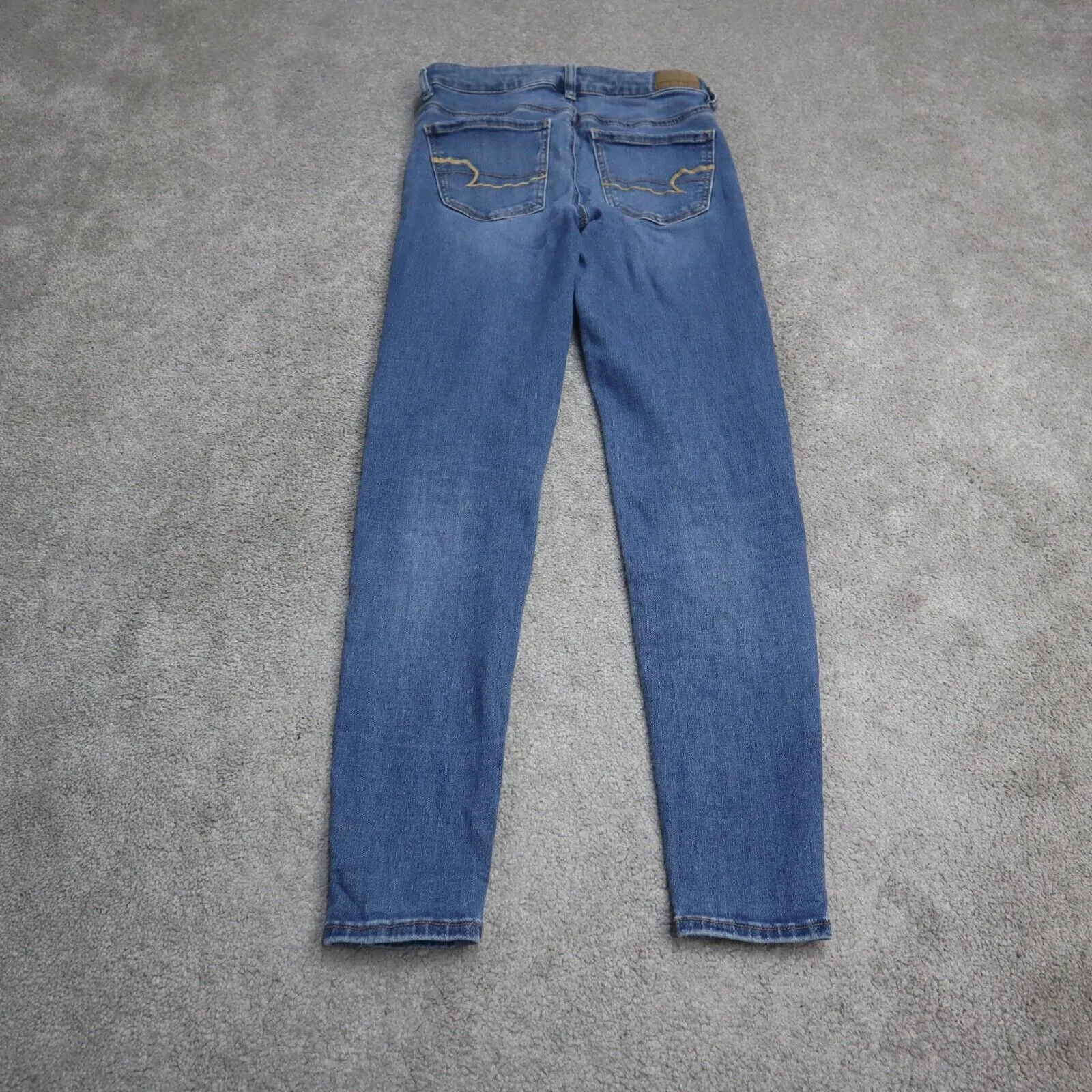 American Eagle Womens Jeans Denim Skinny Leg Mid Rise Stretch Light Blue Size 4