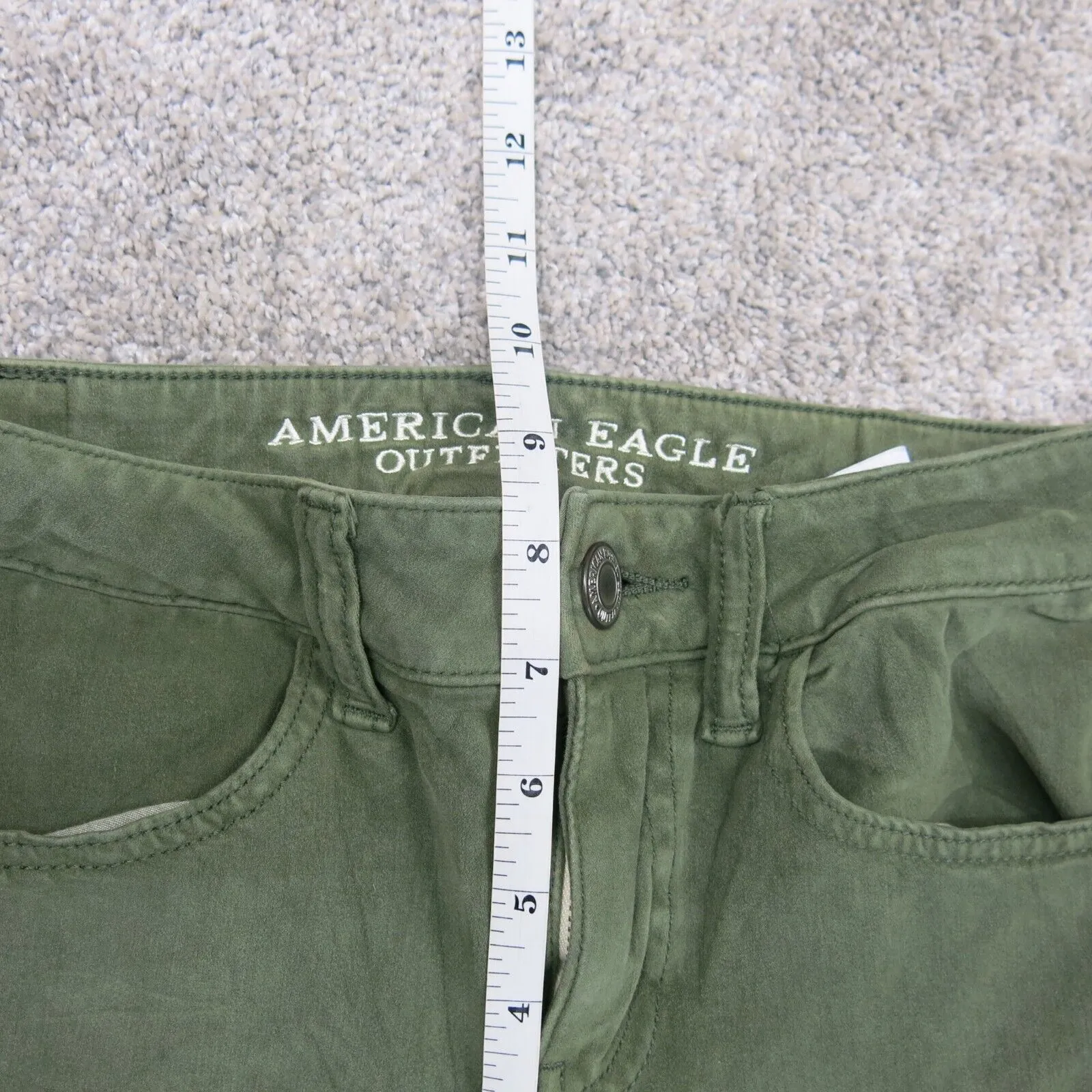 American Eagle Womens Jegging Jeans Denim Mid Rise Clay Green Size 2 Regular