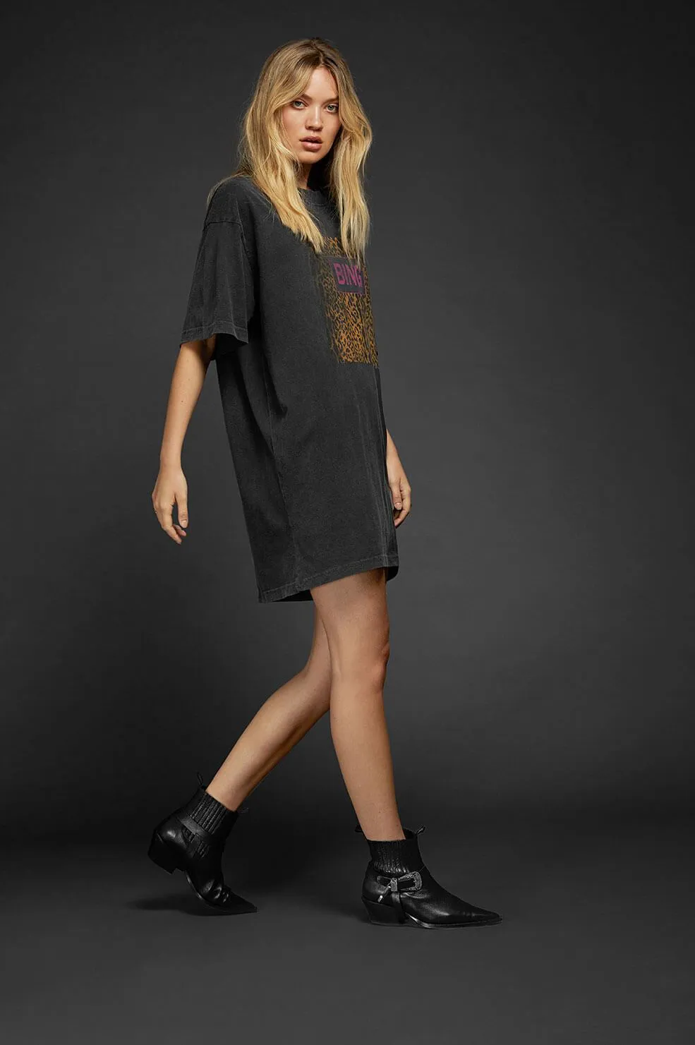 Anine Bing - Harley Tee Dress Charcoal