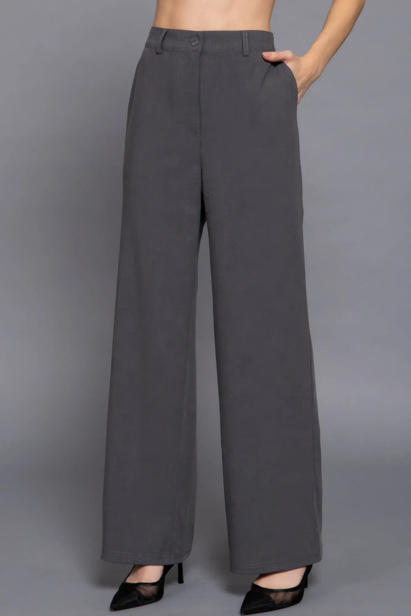 Back Straight Woven Long Pants