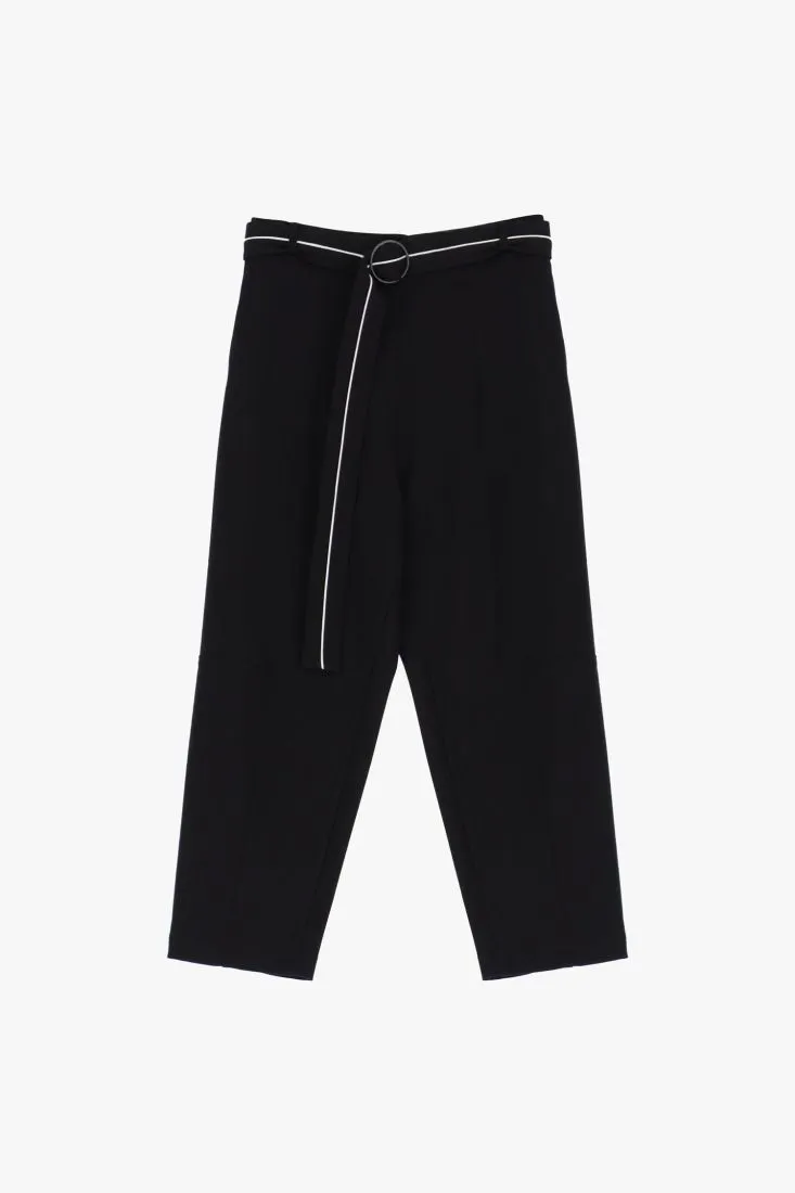 Belted Cropped Trousers