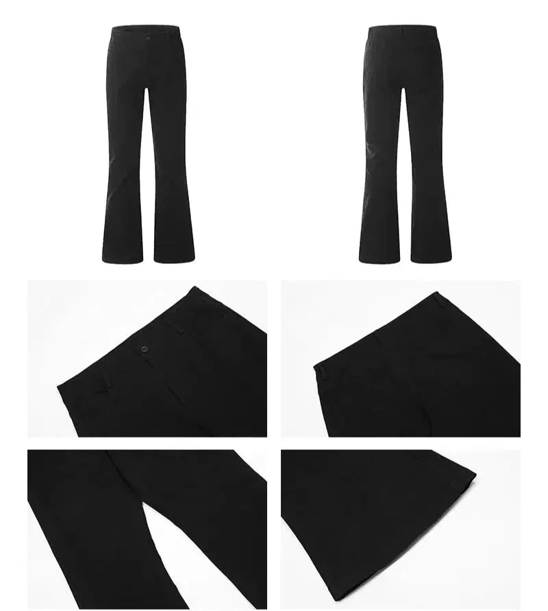 Black Slim-Fit Flared Trousers