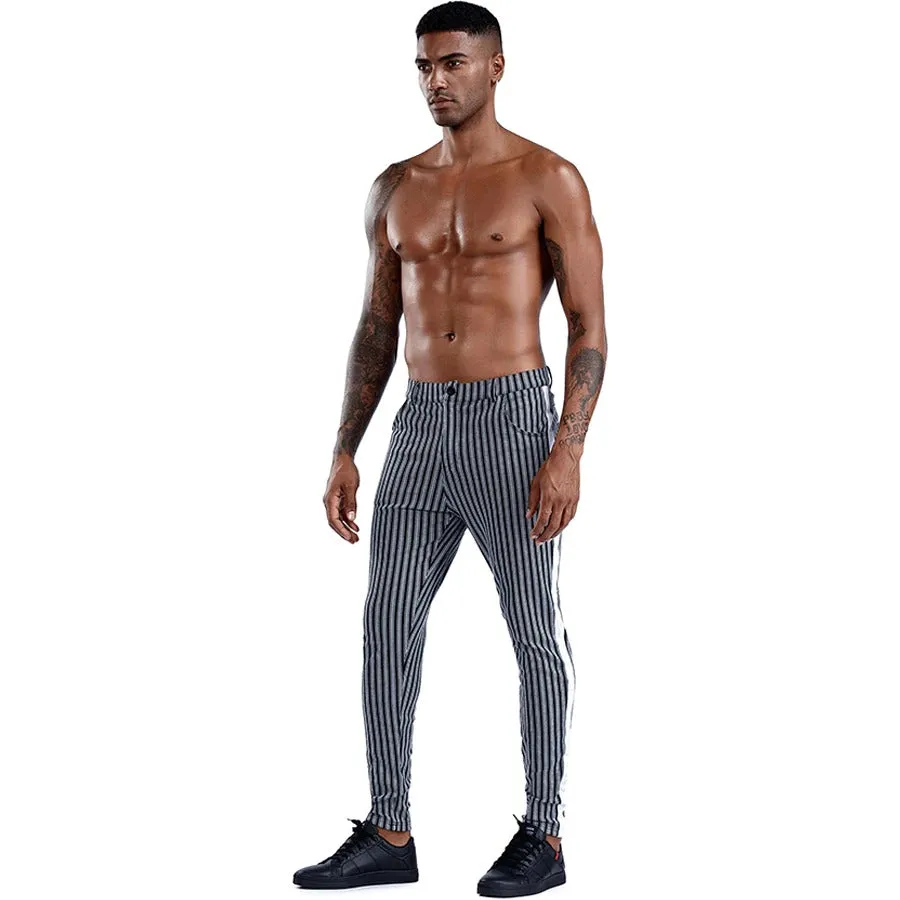 Black Striped Chinos