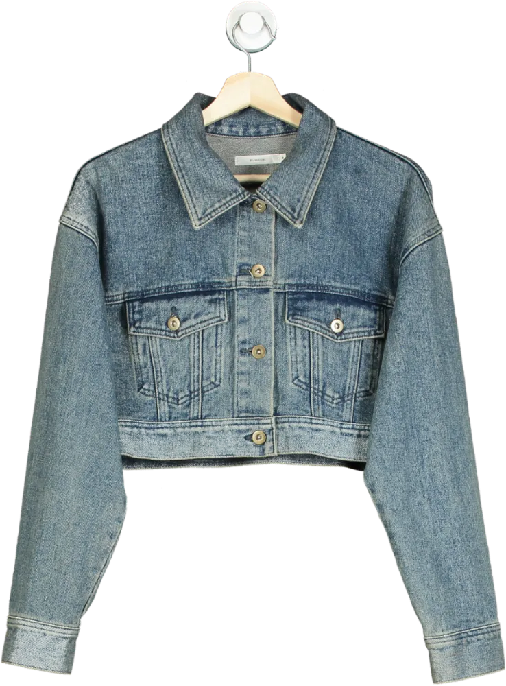 Blossom Blue Denim Cropped Jacket UK M