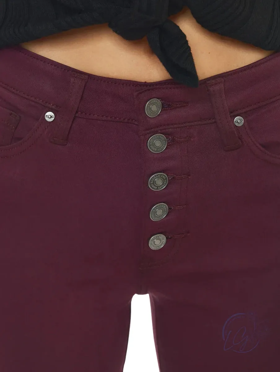 Brynn High Rise Burgundy Super Skinny By Kancan