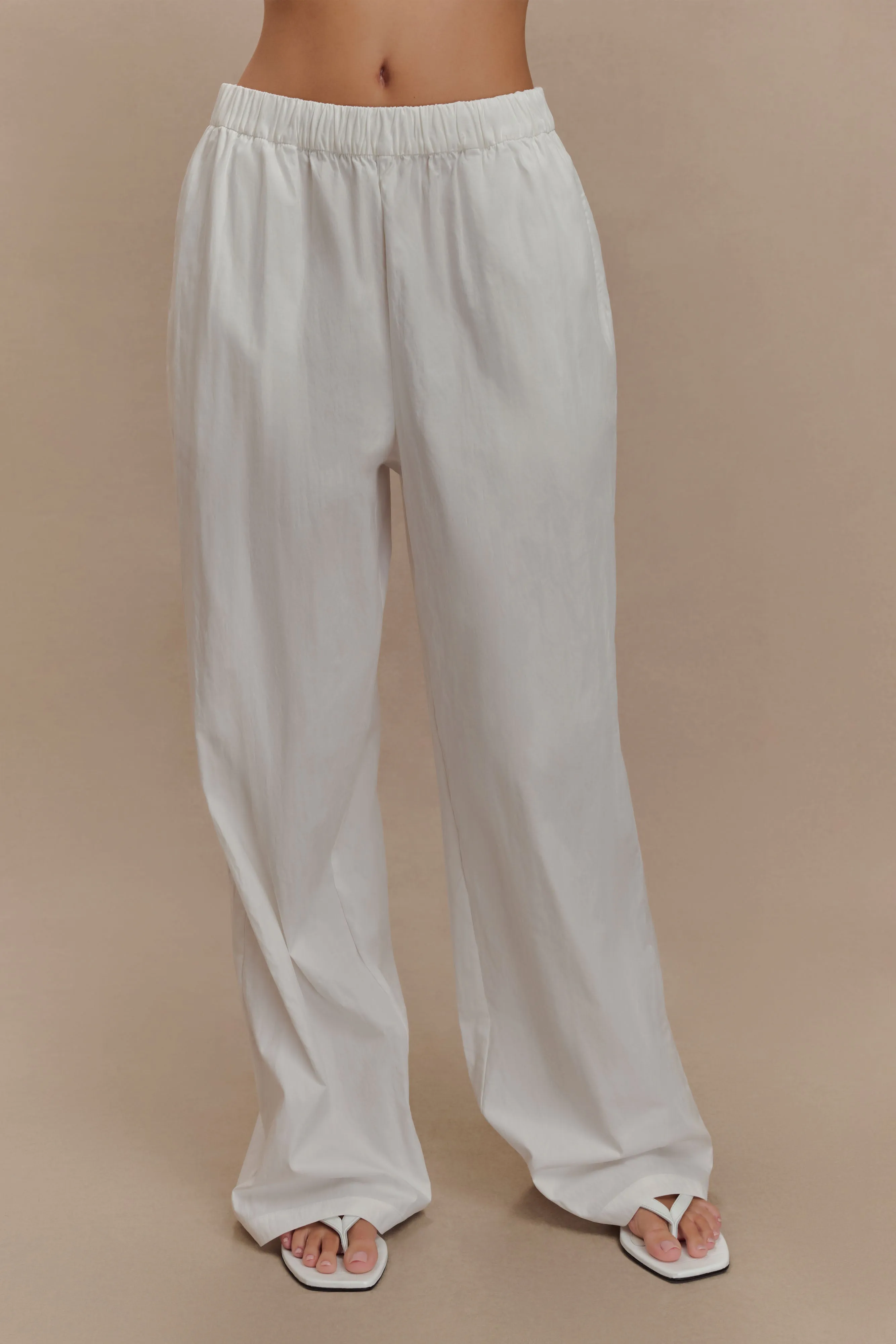 Campbell Cotton Wide Leg Pants - White