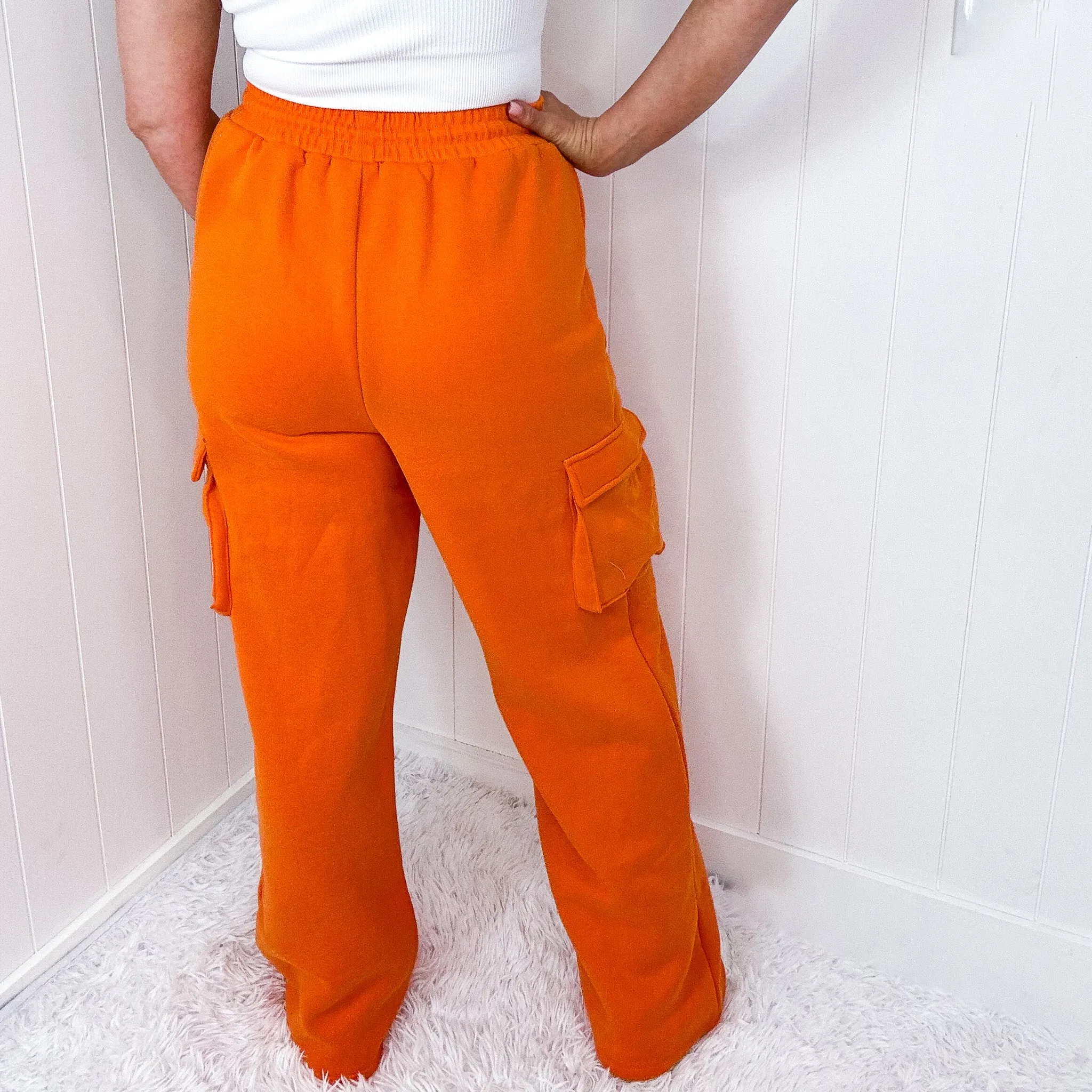 Cargolicious Plush and Soft Wide Leg Cargo Sweatpants in 5 Colors