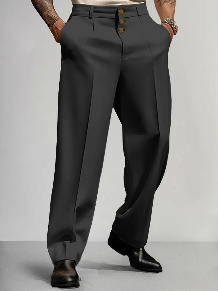 Casual Straight Leg Suit Pants