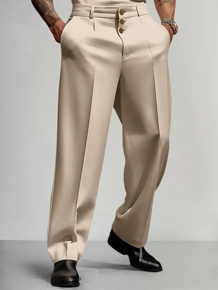 Casual Straight Leg Suit Pants