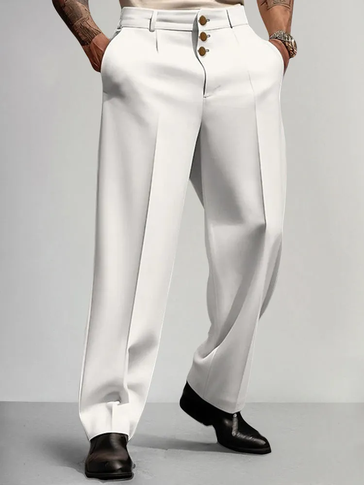 Casual Straight Leg Suit Pants