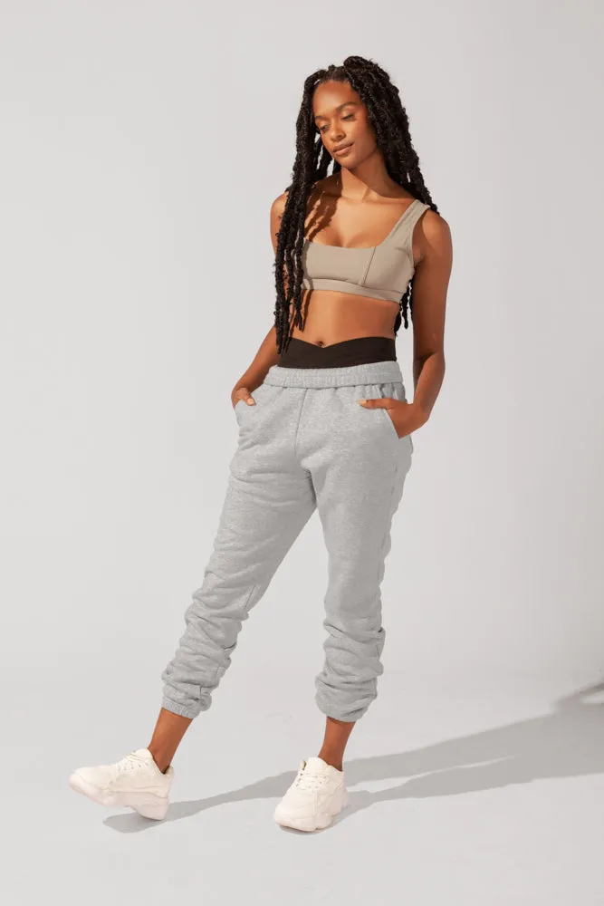 Cloud Rollover Sweatpant - Heather Grey