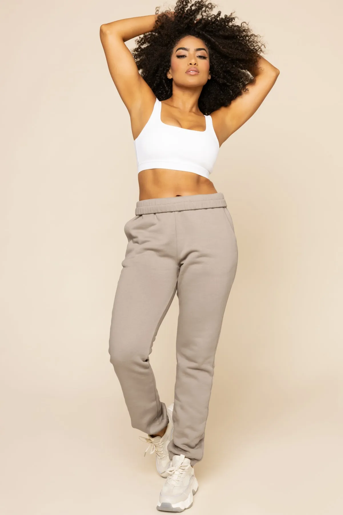 Cloud Rollover Sweatpant - Taupe