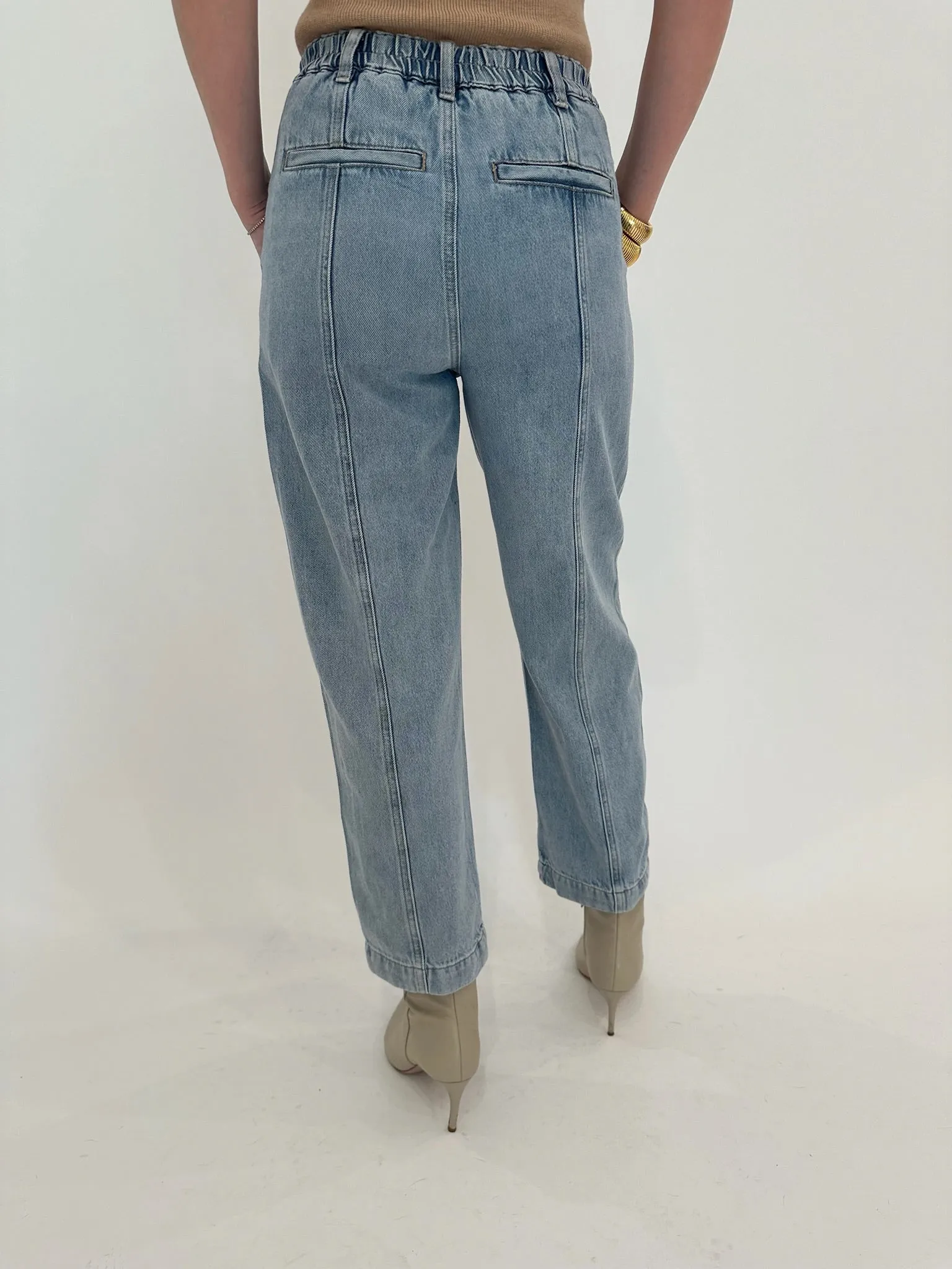 Court Mid Rise Relaxed Straight Denim Pants