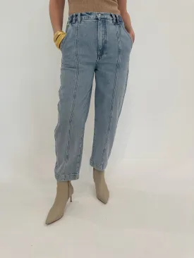 Court Mid Rise Relaxed Straight Denim Pants