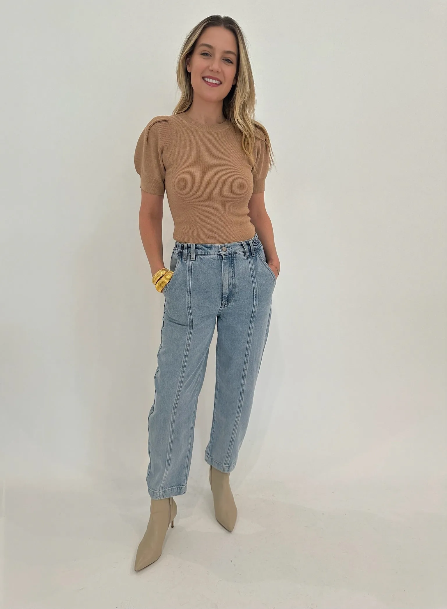 Court Mid Rise Relaxed Straight Denim Pants