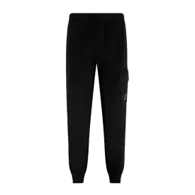 C.P. Company Diagonal Raised Fleece Cargo Sweatpants in Black