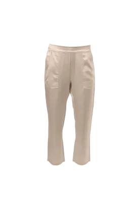 Cropped Silk Pants In Champagne