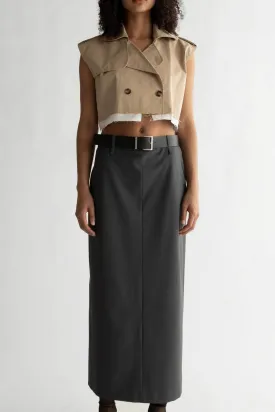 CROPPED TRENCH VEST