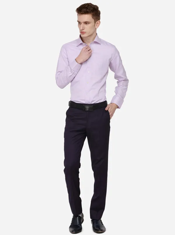 Dark Purple Solid Slim Fit Formal Trouser | JB Studio