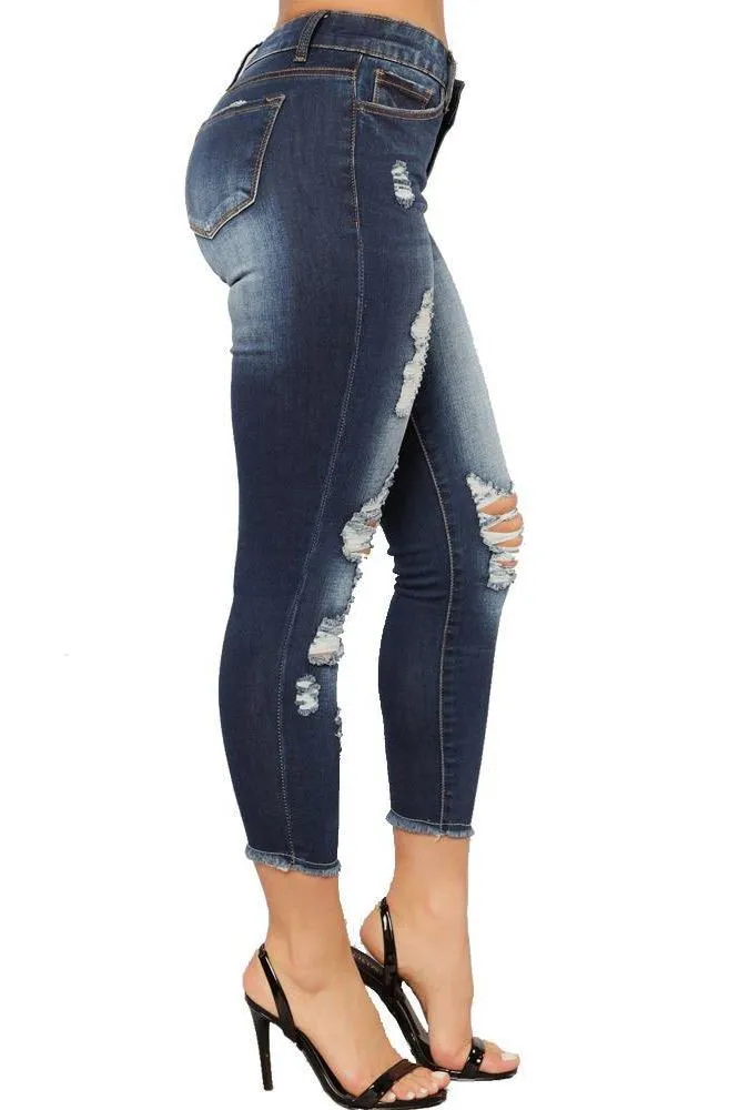 Elastic Slim Denim Pencil Pants