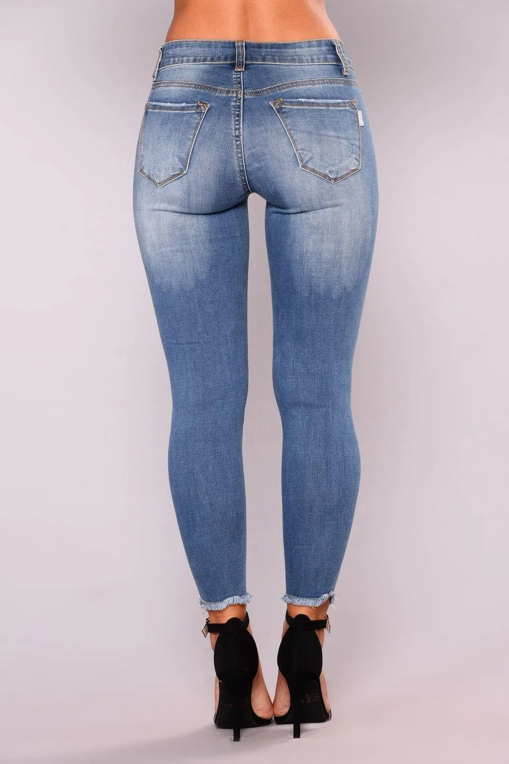 Elastic Slim Denim Pencil Pants