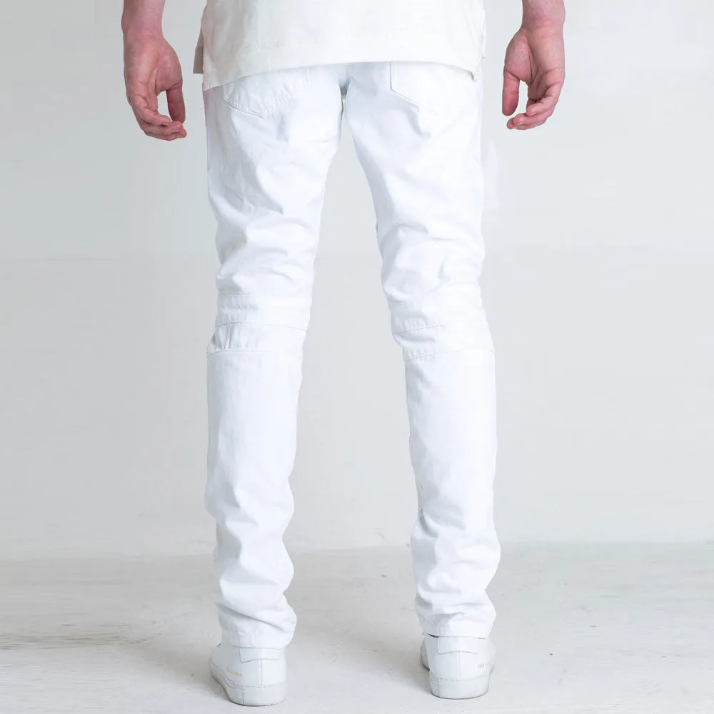 Embellish Daytona Biker Denim Jeans White