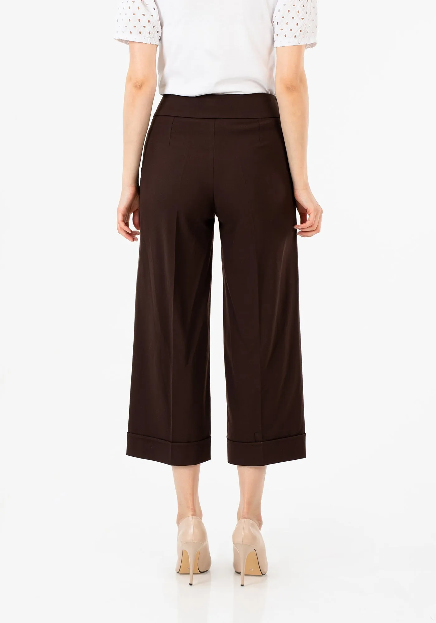 G-Line Brown Wide Leg Cropped Pants