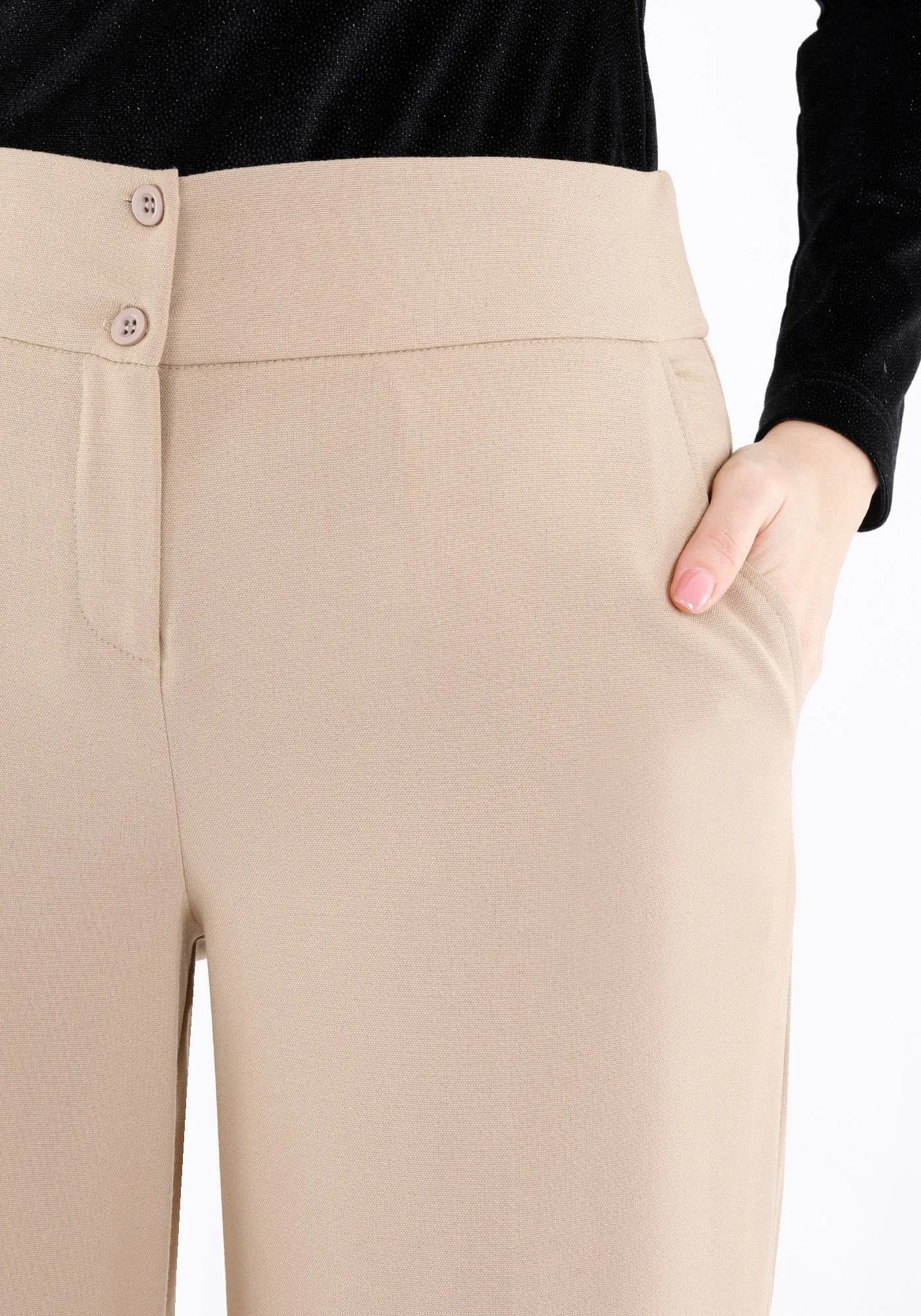 G-Line Camel Wide Leg Cropped Pants