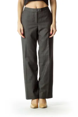 Gray Pocketed Straight Leg pants