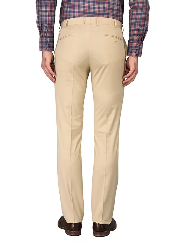 Greenfibre Cream Slim Fit Formal Trouser