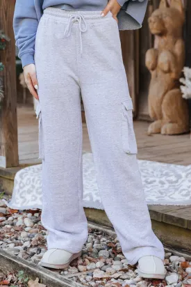 Grey Fleece Cargo Pants