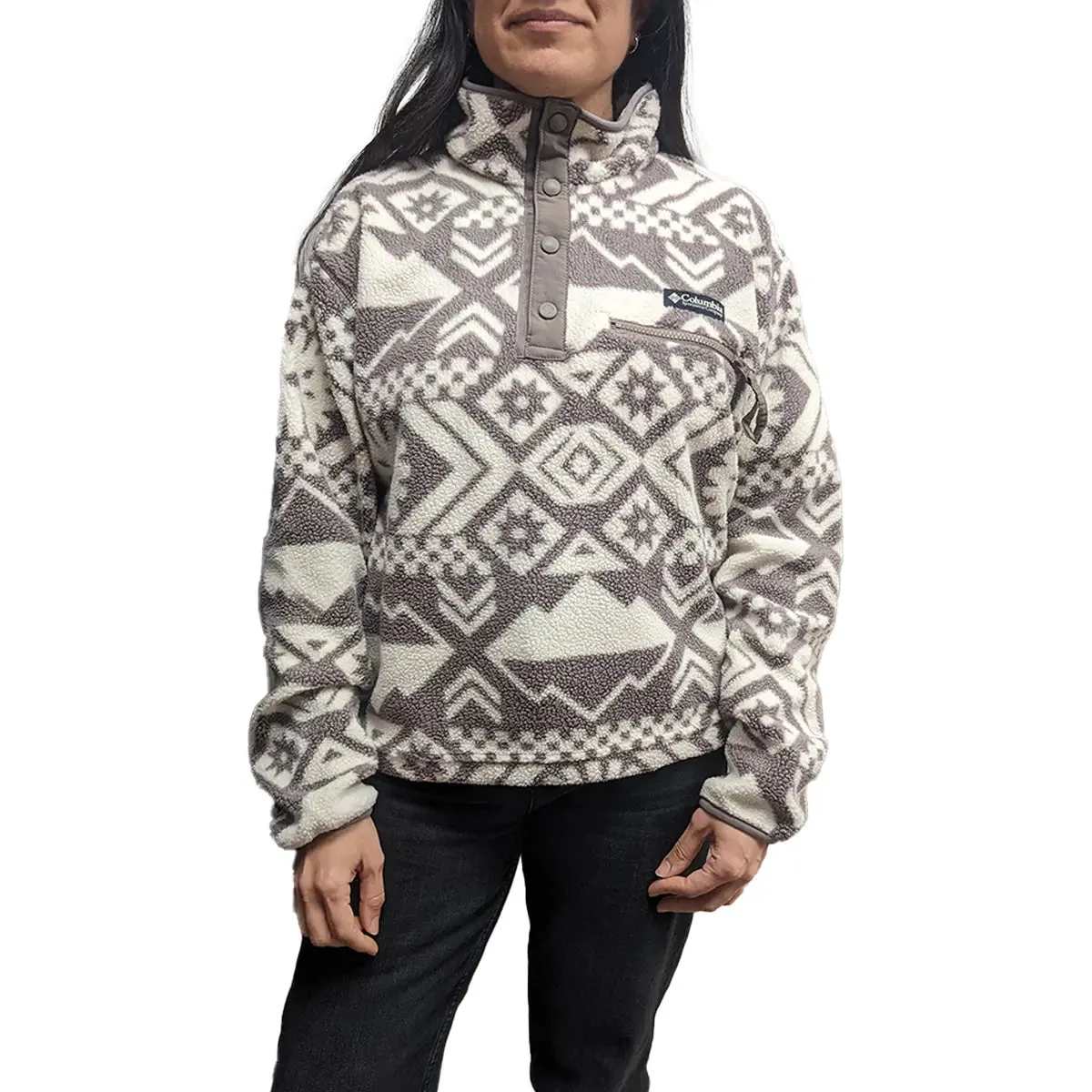 Helvetia™ II Half Snap Cropped Fleece - Iron Aztec