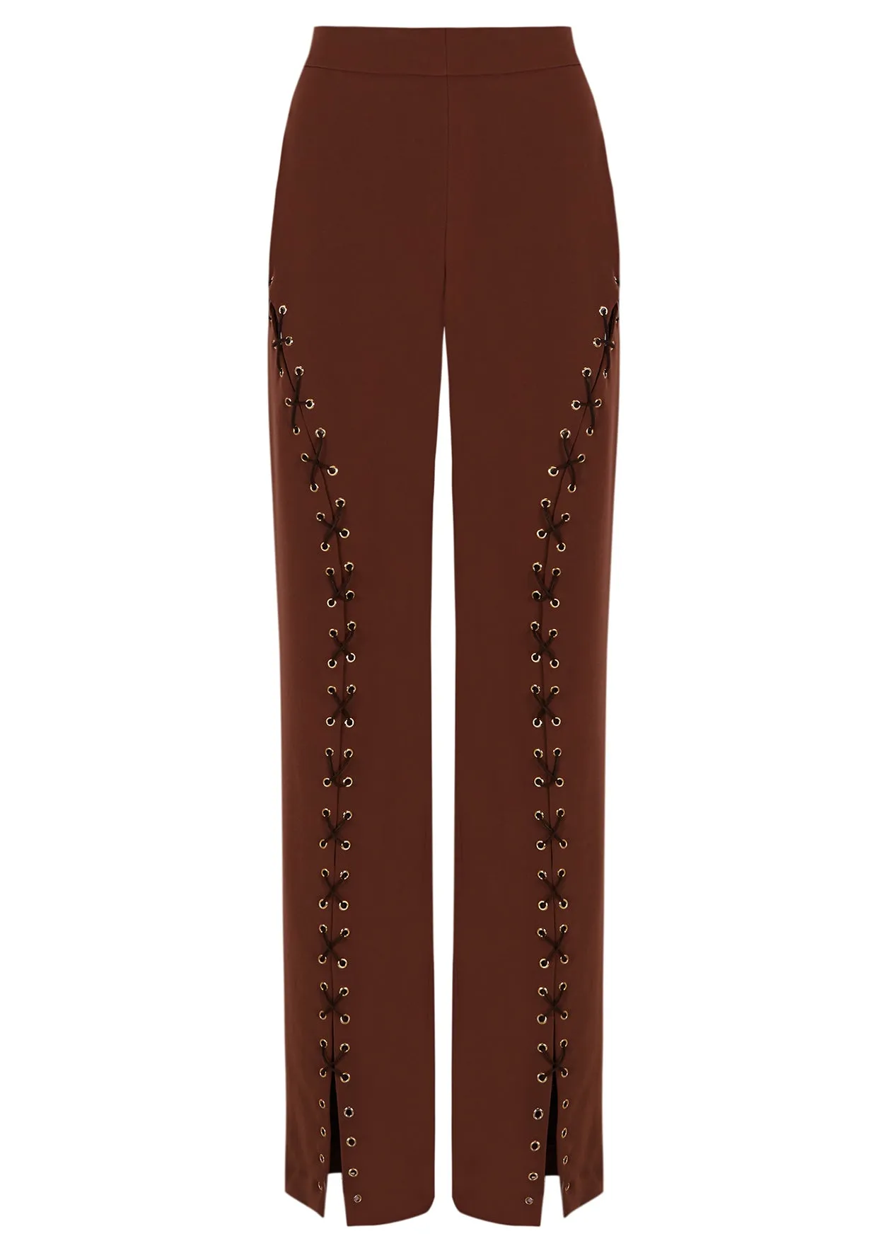 Lace-Up Crepe Trousers